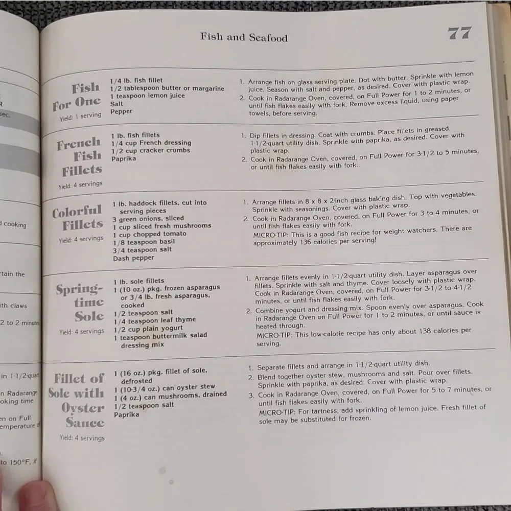 Vintage Amana Radarange Microwave Cookbook 1981